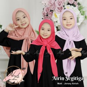 Kerudung Anak AIRIN KIDS SEGITIGA Hijab Segitiga Instan Anak Jersey Airis Terbaru Nayla Hijab