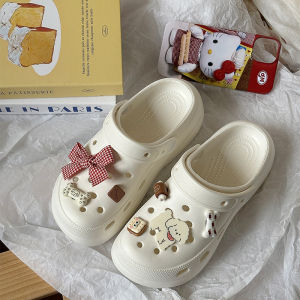 [Free Shipping] Sweet Cool Cute And Adorable Puppy-Themed Clogs For Women New Style With A Thick Cushioned Sole Non-Slip And Designed For Beach Wear Also Height-Enhancing