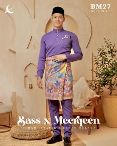 (FREE SAMPIN) BAJU MELAYU VIOLET PURPLE C27 MAGNIFICENT 4.0 slim fit BY ELRAH EXCLUSIVE