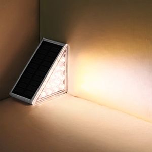 Vimite LED Outdoor Solar Step Stair Light Super Bright Waterproof Automatic Sensor Warm Anti-theft Stair Light for House  Garden Deck Villa Decor Lighting