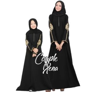 ABAYA  HITAM BUSUI BORDIR XENA COUPLE