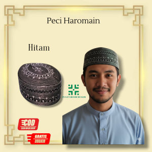 Peci Kopiah Songkok Thailand / Peci Haramain Bordir / Peci Thailand Hitam dewasa anak