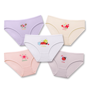 Simply Life - Bamboo - Girls Briefs (5-Pack Set) - Floral - Printed With Elastic Band