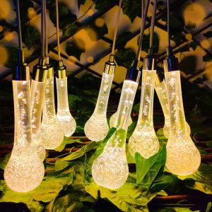 Lampu Mic 1 Set Isi 10 Gantung Lampu Tetes Air Akrilik Bandul - Lampu Kristal Indoor Outdoor Hiasan Dekorasi Pelaminan Wedding