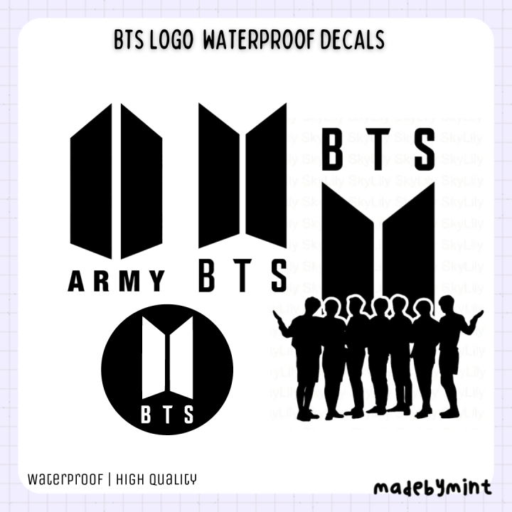 Waterproof BTS Logo Kpop Decal Stickers for Tumblers Laptop Notebook ...