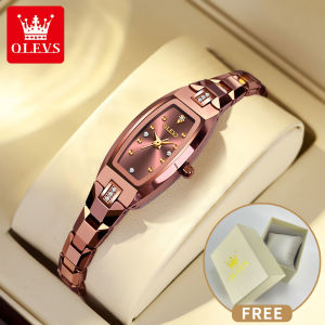 OLEVS Watch For Women 2022 Newest Tungsten Steel Strap Fashion Square Dial Water Proof Diamonds Quartz Watch Gift For Women