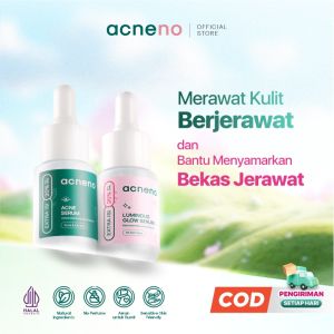 ACNENO Bundle Serum Lengkap - Serum Acne & Luminous Glow Serum isi 12 ml/ pcs | Skincare Viral Perawatan Jerawat dan Bekas Jerawat | BPOM & HALAL