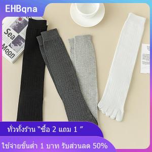 [COD] EHBqna KITCHEN ถุงเท้ายาวผ้าคอตตอนแบบเรียบง่ายสำหรับผู้ชายถุงเท้า5นิ้วระบายอากาศได้ดีสำหรับ4ฤดู