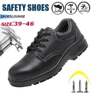 Mens Steel Toe Lightweight Work Shoes - Casual Chic Minimalist Slip-On Safety Sneakers with Breathable Fabric Non-Slip Sole Kevlar Midsole for Walking Fathers Day Gift Option Walking Shoes