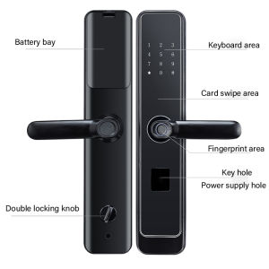 Smart Fingerprint Door Lock - Biometric Keyless Entry with PIN/Card/Mechanical Key Access Universal Adjustable Deadbolt for Home Security Hotel Office & Main Doors