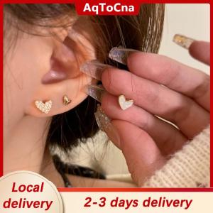 [COD] AqToCna Ship within 24 hours 6Pcs set Delicate Simple Heart Stud Earring For Women Girls Fashion Trendy Exquisite Tiny Earrings Wedding Party Jewelry Gifts
