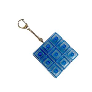 BWNTIX 9 Keys LED Keyboard Key Toy Clear Clicker Colorful Keycap Button Finger Clicker Toys Portable Pinch Toy Decompression Fidget Keychain Anti-Stress