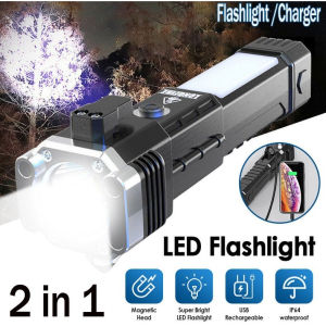 Senter Rechargeable 990000Lm dengan Palu Pengaman dan Magnet Kuat Side - ShennyStore