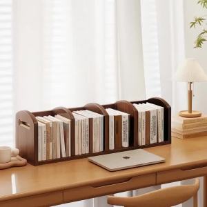 Sacesr Sturdy Solid Wood Bookshelf Removable Scratch Resistant Durable Double Handles Storage Holder Nordic Gears Home Storage 3H4K8