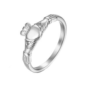 Nhẫn Kết Hôn claddagh Irish thanh lịch được chế tác trong trang trí bằng thép chắc chắn tông vàng để kỷ niệm tình yêu và sự thống nhất
