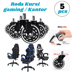 COD 5 Pcs Roda Kursi Putar Kerja Kantor Gaming 360 derajat Rollerblade Caster 11mm Caster NAIERDI