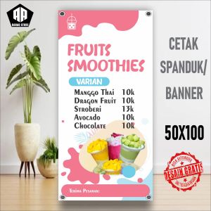 Cetak Banner Cetak Spanduk FRUITS SMOOTHIES REQUEST.