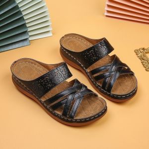 Free Shipping New Wedge Heel Casual WomenS Sandals Plus Sizes Beach Style With Stylish Stitching