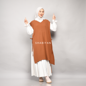 Shabiyan 461 Long Outer Vest Sleveless Crinkle Airflow