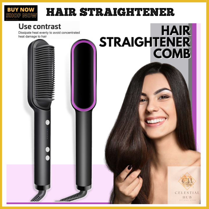 PROFESSIONAL HAIR STRAIGHT COMB AUTOMATIC HEATING HAIR CURLER TEMPERATURE ADJUSTMENT WET OR DRY BRUSH IRON Lazada PH