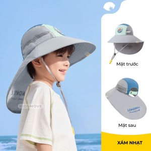 Mũ chống nắng cho bé vành rộng Lemonkid chống UV UPF113 thoáng khí cho bé 2-12 tuổi
