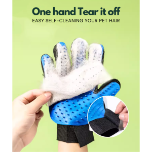 Pet Massage Glove for Dogs & Cats Buang Bulu Kucing All-Breed Hair Removal - Water Washable Hairball Cleaning Magic Brush