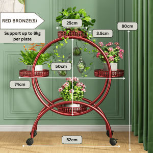 Ready Stock 4/6 Tier Flower Pot Rack Outdoor Indoor Moveable Plastic Metal Steel With Wheels Plant Pot Stand Rak Bunga Bertingkat Besi Hiasan Decoration Balcony Stainless Rust Resistant Organizer Garden Storage Aesthetic Ruang Tamu Tahan Karat Beroda