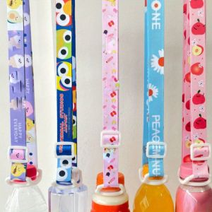 SERAPHYXO Dây đeo vai Dây đeo chai nước Họa tiết hoạt hình Có thể điều chỉnh Dây buộc chai nước Dễ dàng mang theo Dây treo Dây khóa Ấm đun nước Chai nước