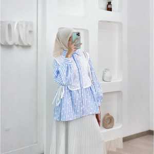 ATASAN WANITA BUSUI KATUN RAYON//KEMEJA MOTIF TERBARU//ATASAN MOTIF SALUR BUNGA KOMBINASI BRUKAT