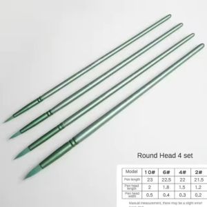 MINUTE 4/6 pcs Soft Hair Watercolor Brush Nylon Pointed Round Flat Head Hand Drawn Watercolor  Beginners Art Student Painting Material
