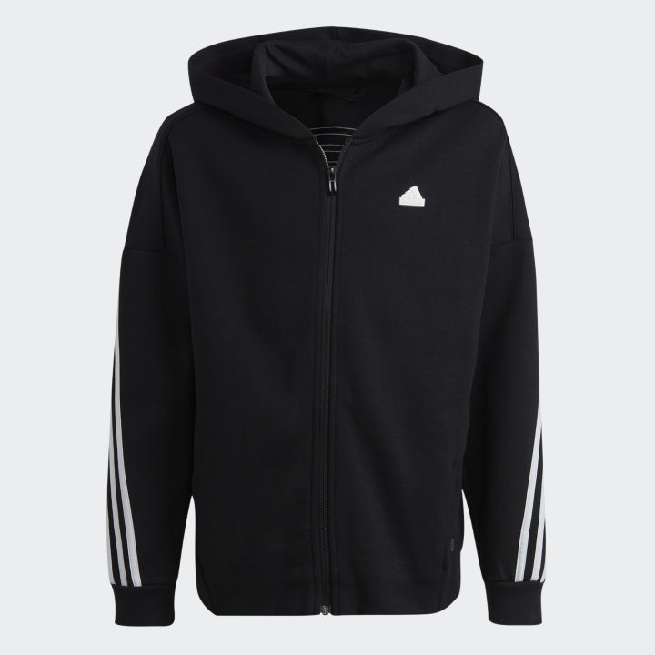 adidas Phong cách sống Áo Track Top Có Mũ Khóa Kéo 3 Sọc Future Icons ...