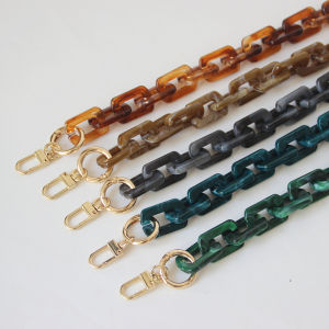 New Fashion Woman Bag Accessory Acrylic Chains Cute Amber Blue Resin Luxury Neck Cross body Straps Women Clutch Boutique Purse Bag Handle Chains
