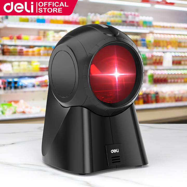 Deli 1D QR Barcode Scanner Wireless Laser Scanner for Grocery