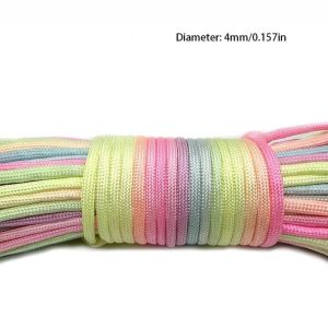ADREE Đa sợi Dây dù cầu vồng Bền bỉ Linh hoạt Dây cứu sinh 4MM Dây dù Hoạt động cắm trại ngoài trời
