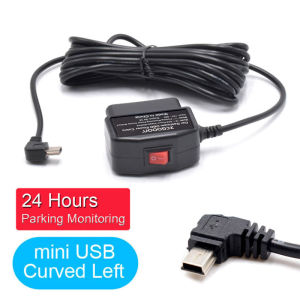 Dash Cam Car DVR Camera Recorder 5V 3A 24-Hours Parking Monitoring OBD Power Cable Charging Cord Mini Mico Type-C USB Port With Low Voltage Protection