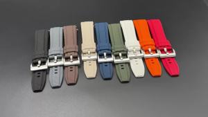 New Design Curved End Rubber Watch Band Belt 20mm 21mm 22mm FKM Watch Strap Sport Men Wristband for Rolex Seiko
