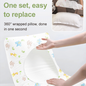 Travel Essential Disposable Thick Pillowcase Thickened Dirty Pillow Cover Sleeper Train Double Pillow Towel Set