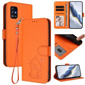 Cute Cat Leather Flip Wallet Phone Case For Samsung Galaxy A51 A71 A11 A21 A31 A51 5G A20 A30 A50 A70 A10s A20s A30s A50s A70s A71 5G M11 Card Slots Wrist Strap Cover Bag