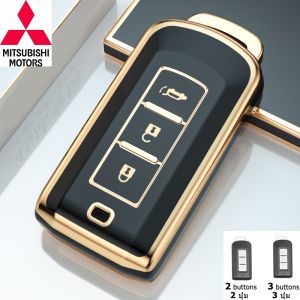 tpu material car remote key case for MITSUBISHI Mirage / Triton / X Force / Pajero / Xpander / Outlander / ASX / Pajero Sport / Attrage gold edge key cover