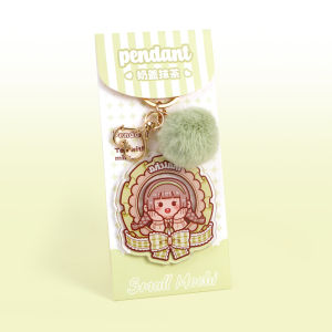 Premium gantungan kunci acrylic Mochi Gantungan kunci teh susu seri Keychain lucu