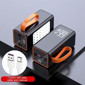 CHUANGCHAO Large capacity 70000mAh 66W fast charging mobile power bank for camping and tourism with lighting