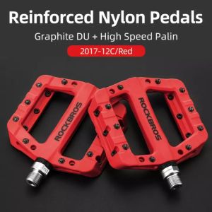 ROCKBROS Bike Pedals Ultra-Light Sealed Bearing Bicycle Pedal Bicycle Nylon ROAD BMX Mtb Pedal Flat High Speed Bike Accessories