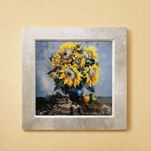 [Tặng khung sơn mài] Tranh sơn mài - HOA XUÂN - Dát vàng /bạc cao cấp size 30x30 cm