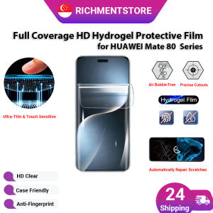 【✅SG Brand】RICHMENT Clear Hydrogel Screen Protector for HUAWEI Mate 80/Mate 80 Pro Max/Mate 80RS | HD Crystal Clear Film | Fingerprint Unlock Friendly Bubble Free Full Coverage Scratch Resistant Soft Screen Protector