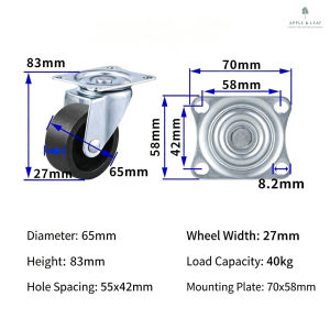 Caster Wheels Swivel Fixed ke Threaded Stem Plate Mount Caster Wheel Trolley Furniture Replacement Castor Wheels