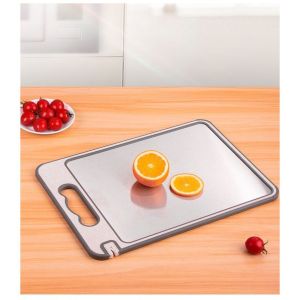 Talenan stainless 2 sisi Double Sided Chopping Board Multifungsi dengan pemarut dan pengasah