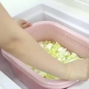 【Ship in 24H】Washing basket water filter tray 双层塑料洗菜盆大号菜篮子洗菜篮洗水果水果盆果篮厨房镂空沥水篮 现货 热卖Ready