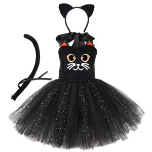 Animal Cats Costumes Cats Ears HeadbandsTutus Dress Animal Fancy Costume Kit for Halloween Cosplay Party Accessory