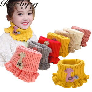 Ruizhijzg 1pcs Korean Style Childrens Scarf Knitted Winter Warm Girls Kid Cute Neck Scarves