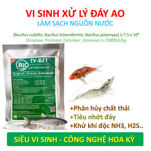 Chế phẩm Men Vi Sinh Xử Lý Nước ao hồ cá tôm ốc ếch BZT - Tiêu nhớt đáy - Khử khí NH3 H2S NO - Làm sạch môi trường ao nuôi - Chứa hàng tỷ lợi khuẩn từ Hoa Kỳ